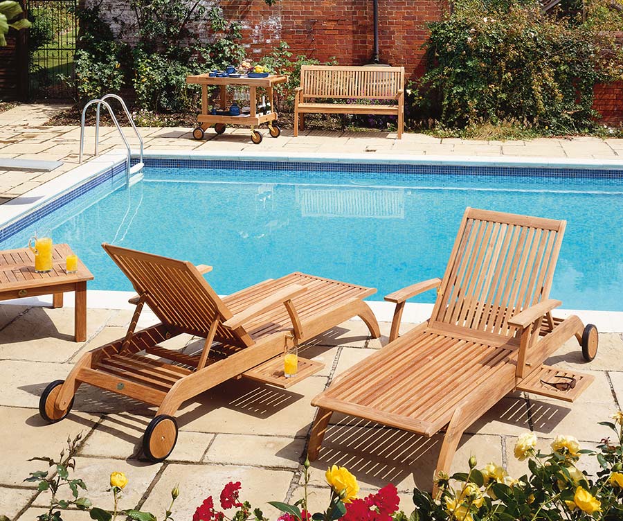 Monaco-Liegen aus Teak